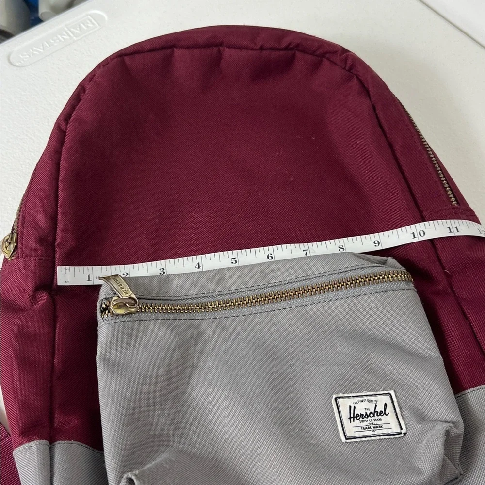 Herschel Supply Company Backpack Maroon and Gray Gold Tone Zipper
